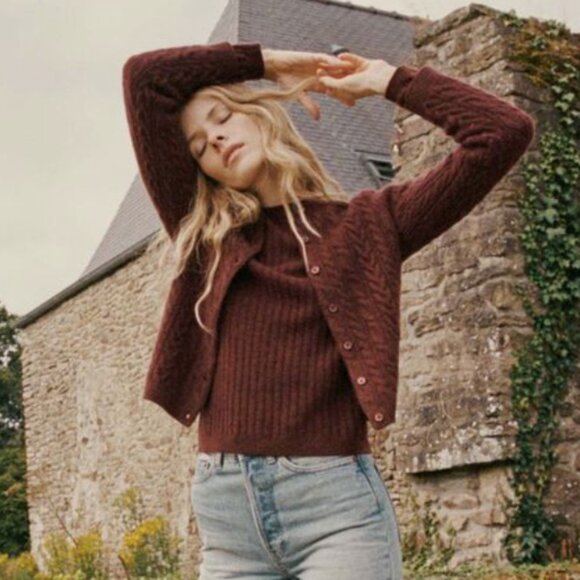 Doen Danae Dark Burgundy Cardigan - XS - Picture 1 of 6